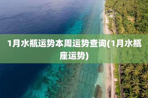 1月水瓶运势本周运势查询(1月水瓶座运势)