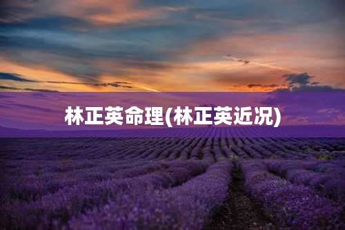 林正英命理(林正英近况)