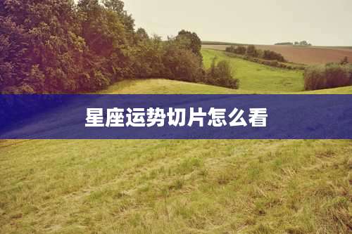 星座运势切片怎么看