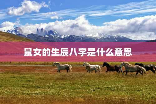 鼠女的生辰八字是什么意思