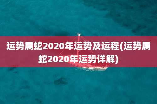 运势属蛇2020年运势及运程(运势属蛇2020年运势详解)