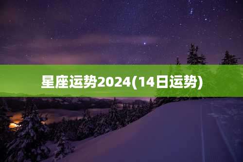 星座运势2024(14日运势)