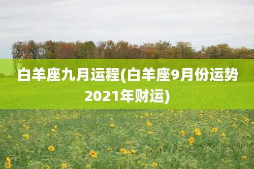 白羊座九月运程(白羊座9月份运势2021年财运)