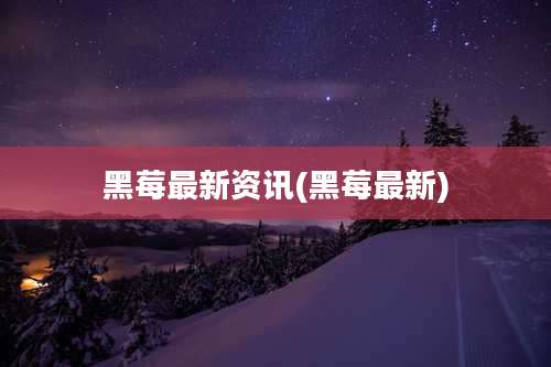 黑莓最新资讯(黑莓最新)