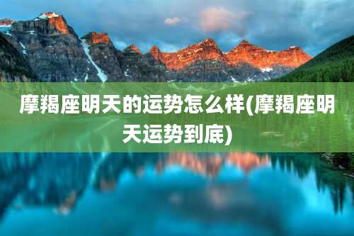 摩羯座明天的运势怎么样(摩羯座明天运势到底)
