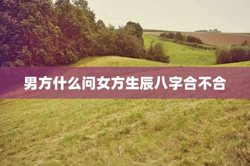 男方什么问女方生辰八字合不合