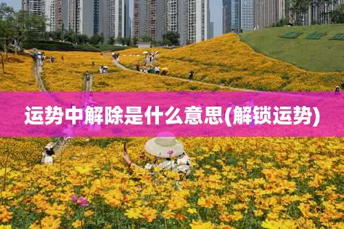 运势中解除是什么意思(解锁运势)