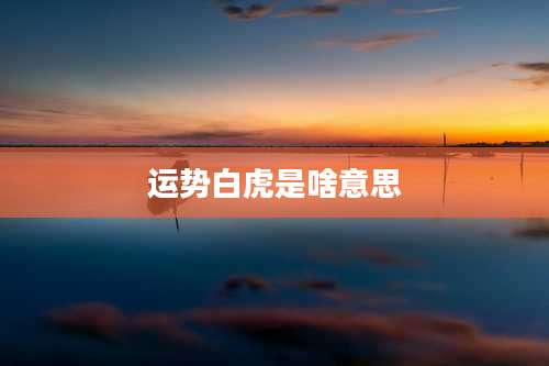 运势白虎是啥意思