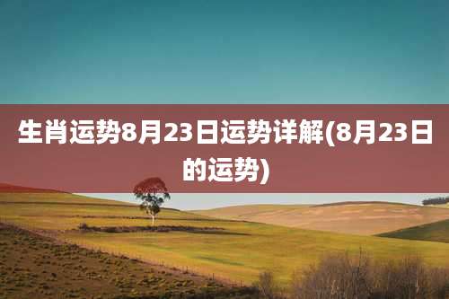 生肖运势8月23日运势详解(8月23日的运势)