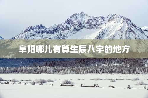 阜阳哪儿有算生辰八字的地方