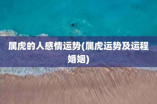 属虎的人感情运势(属虎运势及运程婚姻)