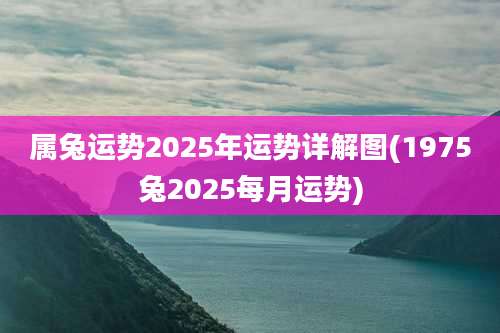 属兔运势2025年运势详解图(1975兔2025每月运势)