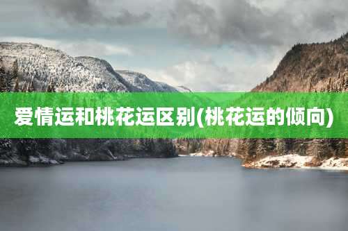 爱情运和桃花运区别(桃花运的倾向)