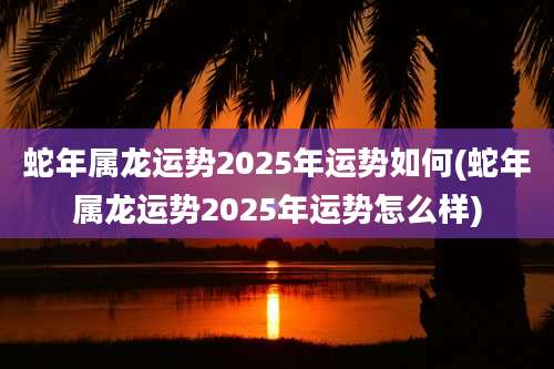蛇年属龙运势2025年运势如何(蛇年属龙运势2025年运势怎么样)