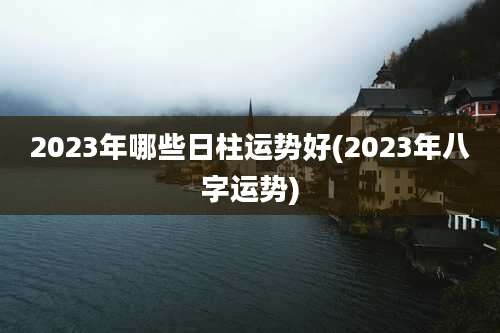 2023年哪些日柱运势好(2023年八字运势)