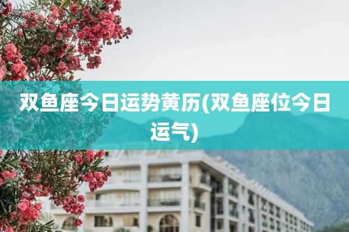 双鱼座今日运势黄历(双鱼座位今日运气)