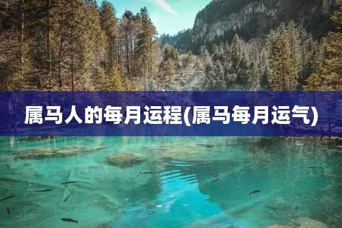 属马人的每月运程(属马每月运气)