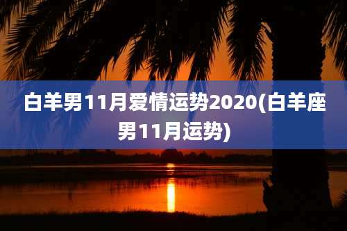 白羊男11月爱情运势2020(白羊座男11月运势)