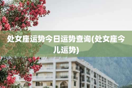 处女座运势今日运势查询(处女座今儿运势)