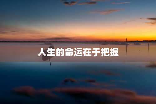 人生的命运在于把握
