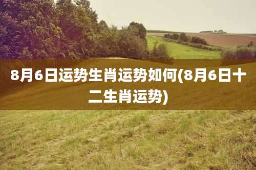 8月6日运势生肖运势如何(8月6日十二生肖运势)