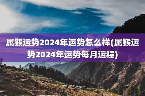 属猴运势2024年运势怎么样(属猴运势2024年运势每月运程)