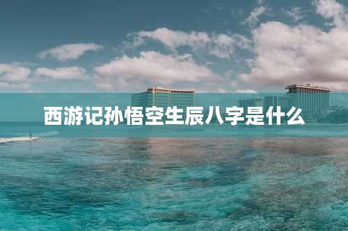 西游记孙悟空生辰八字是什么