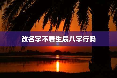改名字不看生辰八字行吗