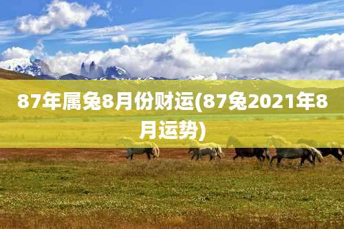 87年属兔8月份财运(87兔2021年8月运势)