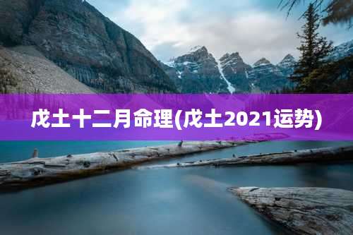 戊土十二月命理(戊土2021运势)