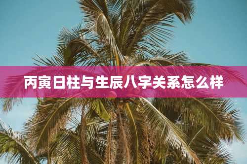 丙寅日柱与生辰八字关系怎么样