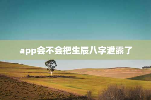 app会不会把生辰八字泄露了