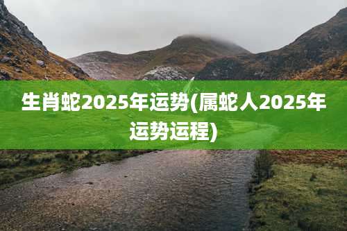 生肖蛇2025年运势(属蛇人2025年运势运程)