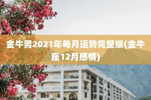 金牛男2021年每月运势完整版(金牛座12月感情)