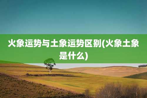 火象运势与土象运势区别(火象土象是什么)