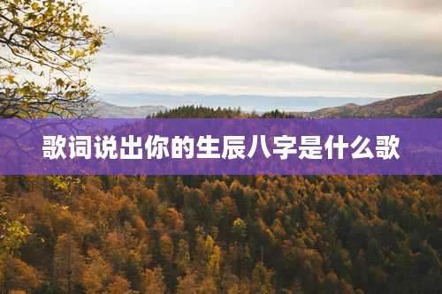 歌词说出你的生辰八字是什么歌