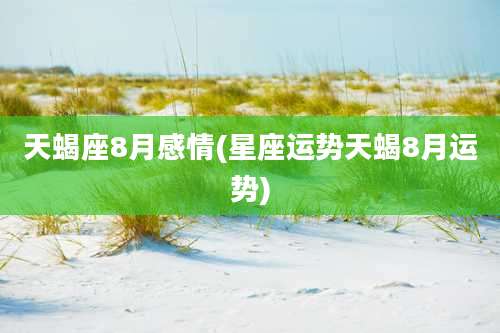 天蝎座8月感情(星座运势天蝎8月运势)