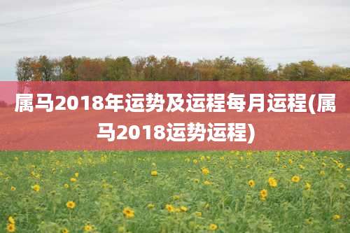 属马2018年运势及运程每月运程(属马2018运势运程)