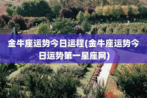 金牛座运势今日运程(金牛座运势今日运势第一星座网)
