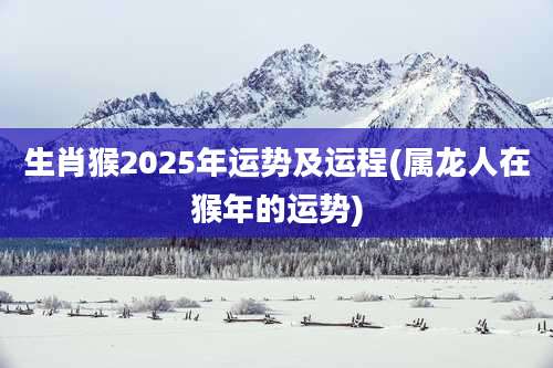 生肖猴2025年运势及运程(属龙人在猴年的运势)