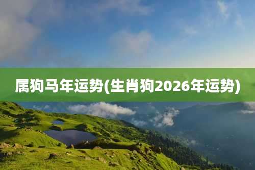 属狗马年运势(生肖狗2026年运势)