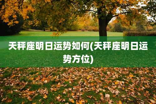 天秤座明日运势如何(天秤座明日运势方位)