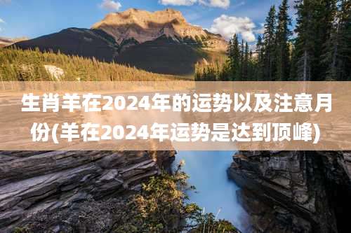 生肖羊在2024年的运势以及注意月份(羊在2024年运势是达到顶峰)