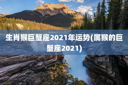 生肖猴巨蟹座2021年运势(属猴的巨蟹座2021)