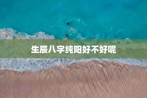 生辰八字纯阳好不好呢