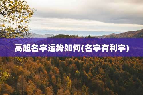 高超名字运势如何(名字有利字)