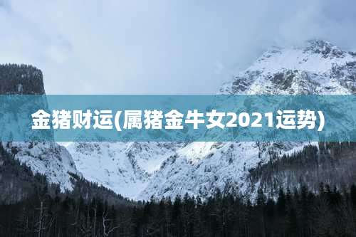 金猪财运(属猪金牛女2021运势)