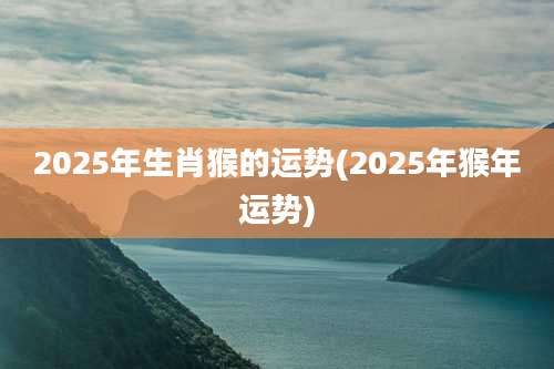 2025年生肖猴的运势(2025年猴年运势)