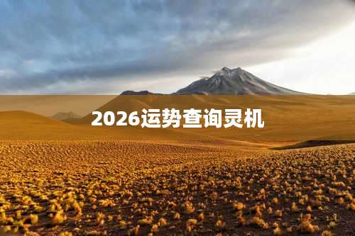 2026运势查询灵机