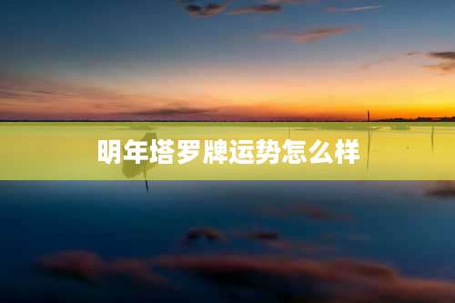 明年塔罗牌运势怎么样